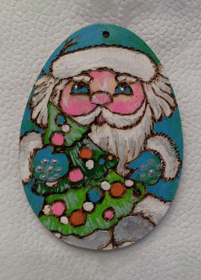 Мастер-класс по пирографии "Портрет Деда Мороза"