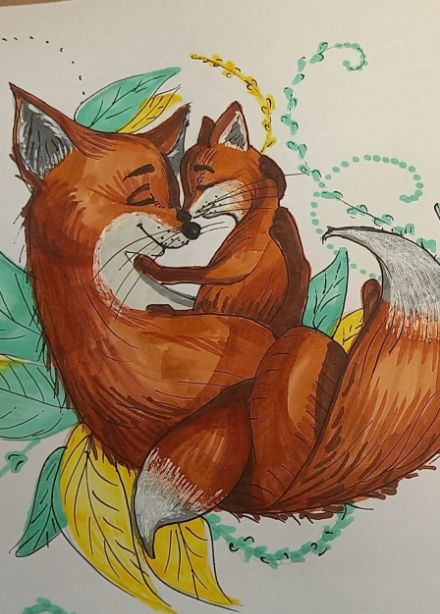 Тепло маминых рук. Мастер-класс по скетчингу