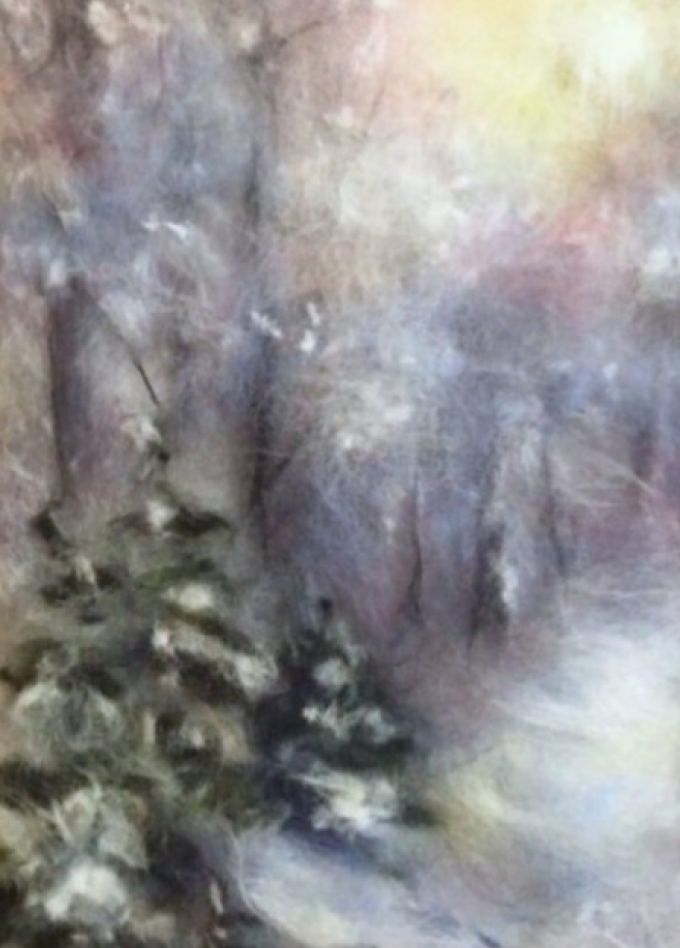 Зимняя сказка. Мастер-класс по шерстяной акварели